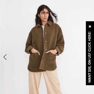 Madewell wool jacket. Olive/brown